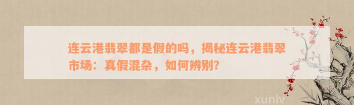 连云港翡翠都是假的吗，揭秘连云港翡翠市场：真假混杂，如何辨别？