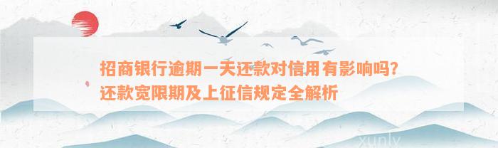 招商银行逾期一天还款对信用有影响吗？还款宽限期及上征信规定全解析