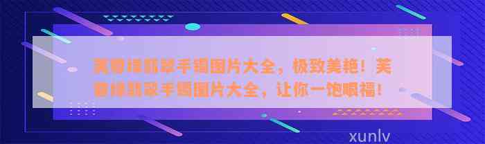 芙蓉绿翡翠手镯图片大全，极致美艳！芙蓉绿翡翠手镯图片大全，让你一饱眼福！