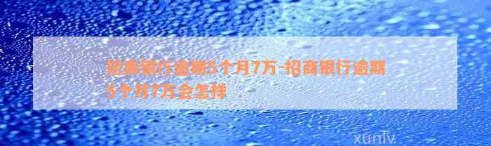 招商银行逾期5个月7万-招商银行逾期5个月7万会怎样