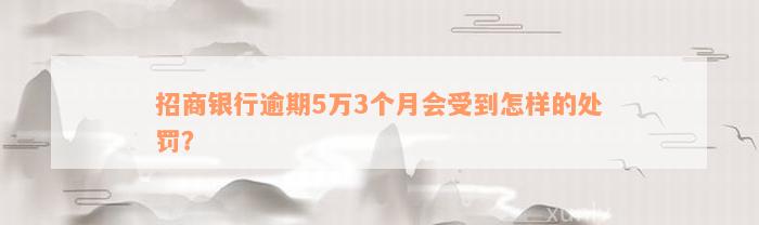 招商银行逾期5万3个月会受到怎样的处罚？