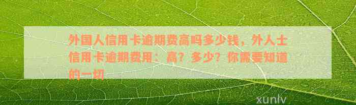 外国人信用卡逾期费高吗多少钱，外人士信用卡逾期费用：高？多少？你需要知道的一切