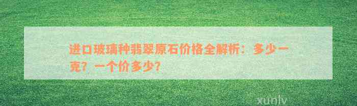 进口玻璃种翡翠原石价格全解析：多少一克？一个价多少？