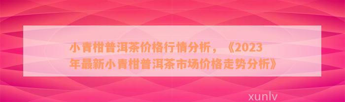 小青柑普洱茶价格行情分析，《2023年最新小青柑普洱茶市场价格走势分析》