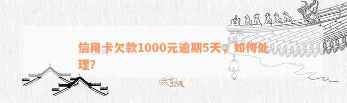 信用卡欠款1000元逾期5天，如何处理？