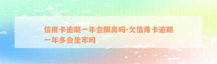 信用卡逾期一年会限高吗-欠信用卡逾期一年多会坐牢吗