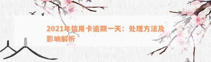 2021年信用卡逾期一天：处理方法及影响解析