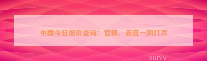 中国今日报价查询：官网、百度一网打尽