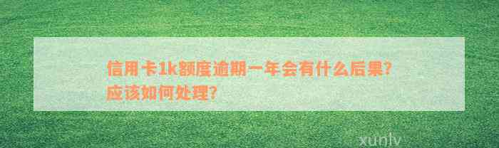 信用卡1k额度逾期一年会有什么后果？应该如何处理？