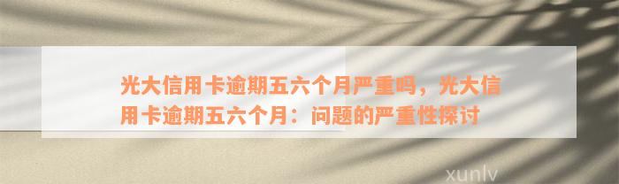 光大信用卡逾期五六个月严重吗，光大信用卡逾期五六个月：问题的严重性探讨