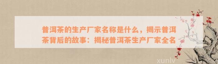 普洱茶的生产厂家名称是什么，揭示普洱茶背后的故事：揭秘普洱茶生产厂家全名