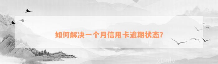 如何解决一个月信用卡逾期状态？