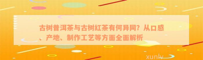 古树普洱茶与古树红茶有何异同？从口感、产地、制作工艺等方面全面解析