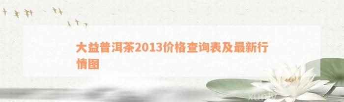 大益普洱茶2013价格查询表及最新行情图