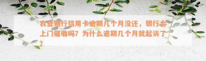 农业银行信用卡逾期几个月没还，银行会上门催收吗？为什么逾期几个月就起诉了？