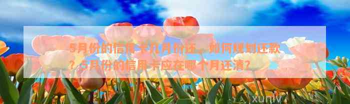 5月份的信用卡几月份还，如何规划还款？5月份的信用卡应在哪个月还清？