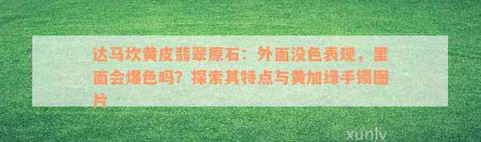 达马坎黄皮翡翠原石：外面没色表现，里面会爆色吗？探索其特点与黄加绿手镯图片