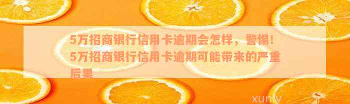 5万招商银行信用卡逾期会怎样，警惕！5万招商银行信用卡逾期可能带来的严重后果