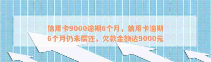 信用卡9000逾期6个月，信用卡逾期6个月仍未偿还，欠款金额达9000元