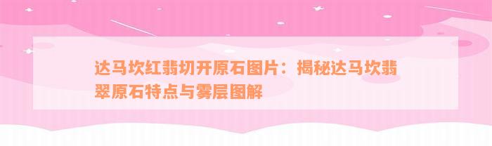 达马坎红翡切开原石图片：揭秘达马坎翡翠原石特点与雾层图解