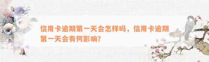 信用卡逾期第一天会怎样吗，信用卡逾期第一天会有何影响？