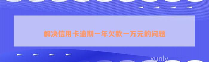 解决信用卡逾期一年欠款一万元的问题