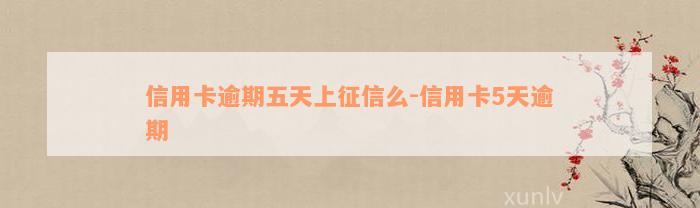 信用卡逾期五天上征信么-信用卡5天逾期