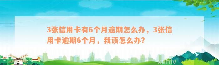 3张信用卡有6个月逾期怎么办，3张信用卡逾期6个月，我该怎么办？