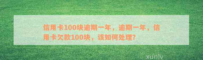 信用卡100块逾期一年，逾期一年，信用卡欠款100块，该如何处理？