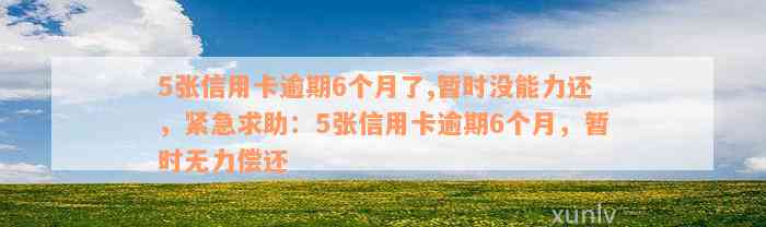 5张信用卡逾期6个月了,暂时没能力还，紧急求助：5张信用卡逾期6个月，暂时无力偿还