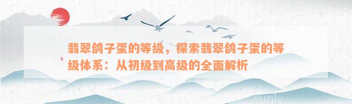 翡翠鸽子蛋的等级，探索翡翠鸽子蛋的等级体系：从初级到高级的全面解析