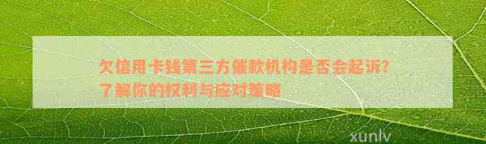 欠信用卡钱第三方催款机构是否会起诉？了解你的权利与应对策略