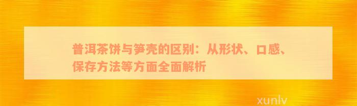 普洱茶饼与笋壳的区别：从形状、口感、保存方法等方面全面解析