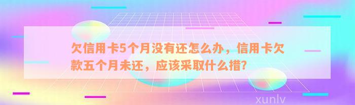 欠信用卡5个月没有还怎么办，信用卡欠款五个月未还，应该采取什么措？