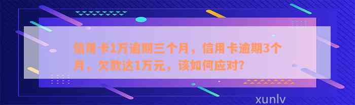 信用卡1万逾期三个月，信用卡逾期3个月，欠款达1万元，该如何应对？