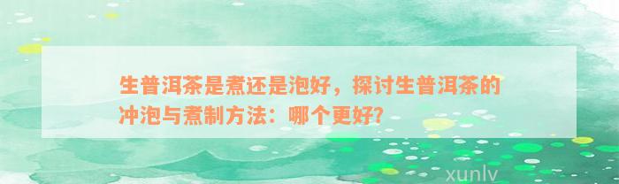 生普洱茶是煮还是泡好，探讨生普洱茶的冲泡与煮制方法：哪个更好？