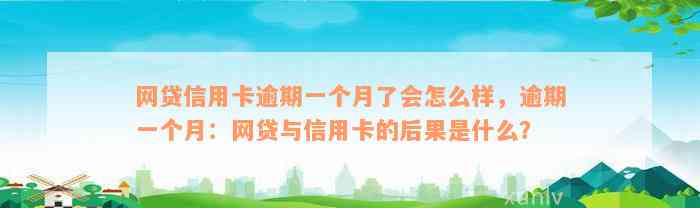 网贷信用卡逾期一个月了会怎么样，逾期一个月：网贷与信用卡的后果是什么？