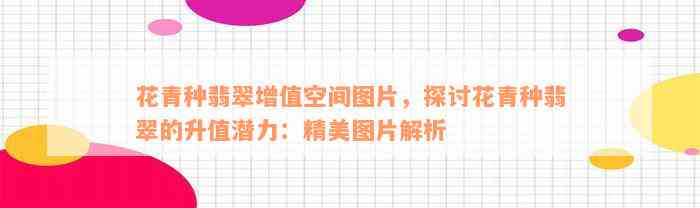 花青种翡翠增值空间图片，探讨花青种翡翠的升值潜力：精美图片解析