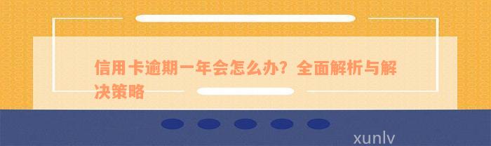 信用卡逾期一年会怎么办？全面解析与解决策略