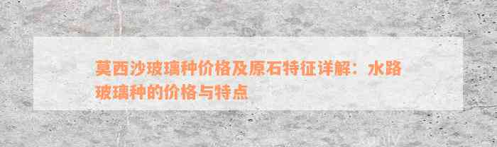 莫西沙玻璃种价格及原石特征详解：水路玻璃种的价格与特点