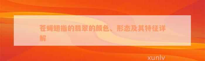 苍蝇翅指的翡翠的颜色、形态及其特征详解