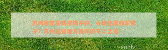 苏州哪里买翡翠镯子好，寻找优质翡翠镯子？苏州这些地方是你的不二之选！