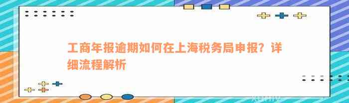 工商年报逾期如何在上海税务局申报？详细流程解析