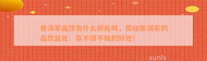 普洱茶品饮有什么好处吗，探秘普洱茶的品饮益处：你不得不知的好处！