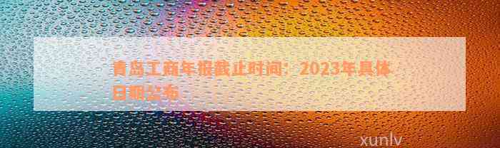 青岛工商年报截止时间：2023年具体日期公布