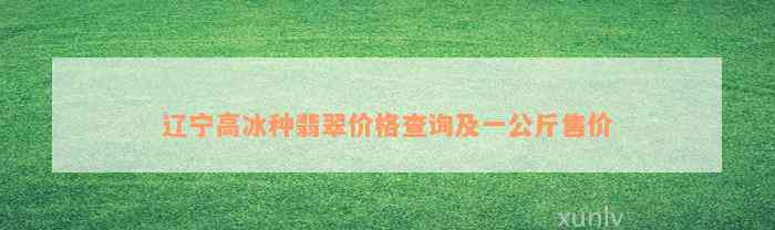 辽宁高冰种翡翠价格查询及一公斤售价