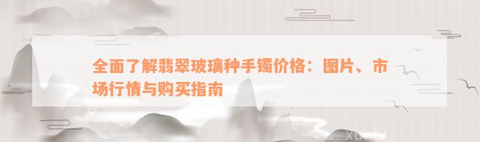 全面了解翡翠玻璃种手镯价格：图片、市场行情与购买指南