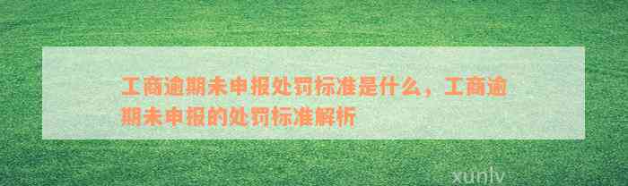 工商逾期未申报处罚标准是什么，工商逾期未申报的处罚标准解析