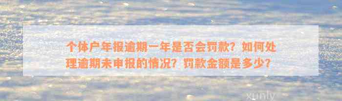 个体户年报逾期一年是否会罚款？如何处理逾期未申报的情况？罚款金额是多少？