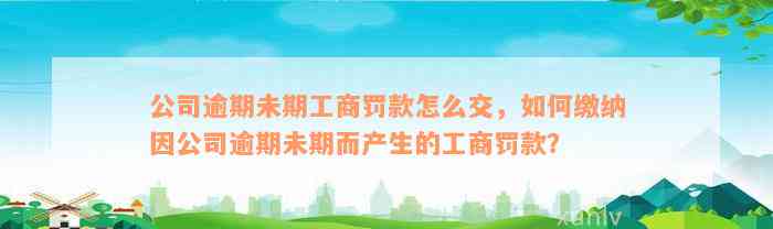 公司逾期未期工商罚款怎么交，如何缴纳因公司逾期未期而产生的工商罚款？